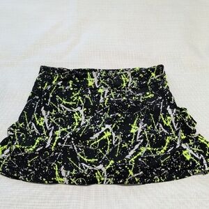 Macy's Black and Neon Green Mini Skirt